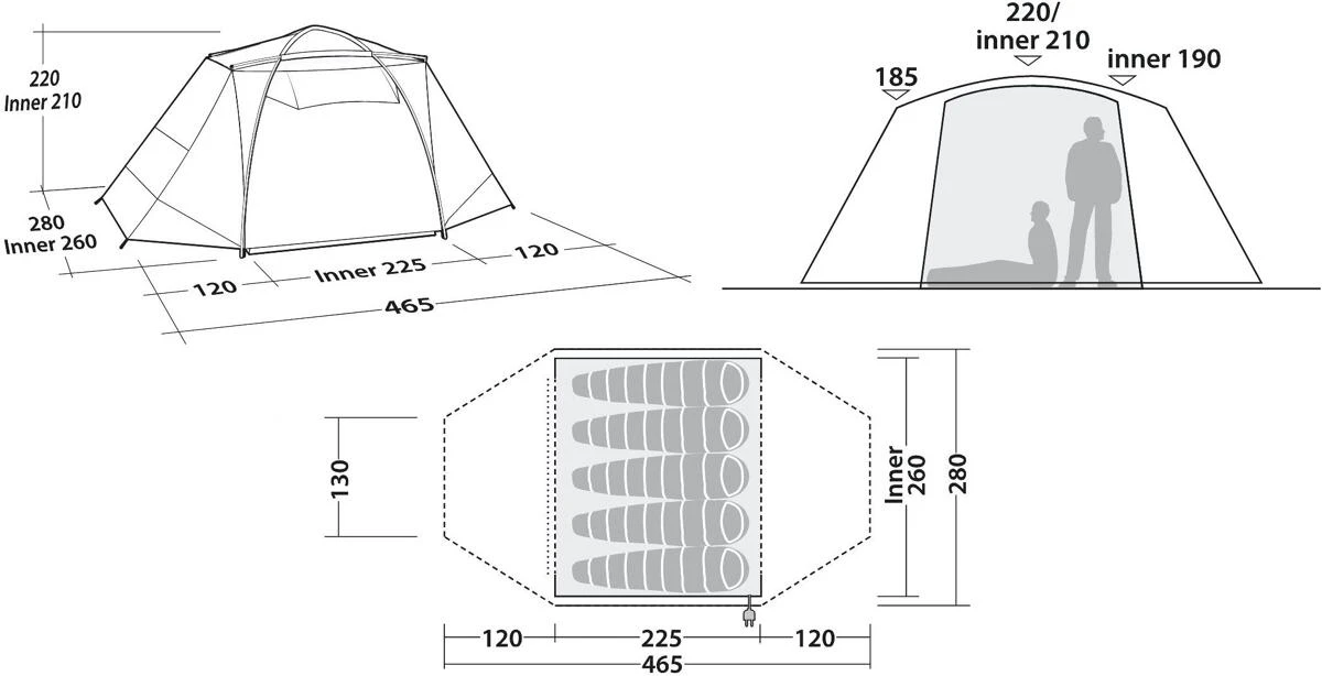 Robens Cobra Stone 5 Kuppelzelt, 5-Personen, 280x465cm, Sandfarben/grau 13 Robens Cobra Stone 5 Kuppelzelt, 5-Personen, 280x465cm, Sandfarben/grau – Bild 13