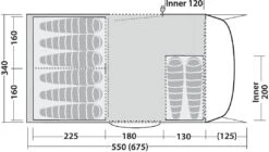Robens Eagle Rock 6+2XP Tunnelzelt, 8-Personen,330x675cm, Sandfarben/grün -Günstiges Robens Geschäft 115470 0 11