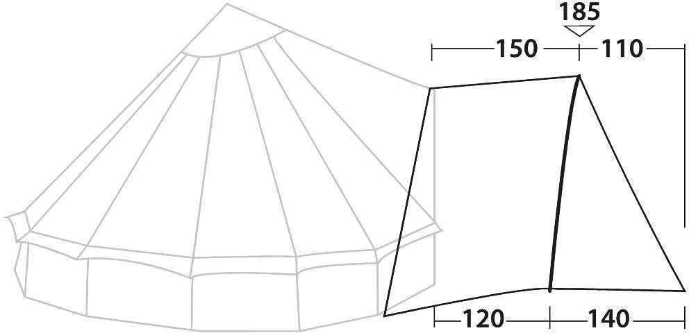 Robens Tipi Extension PRS Vorbau, 240x120cm, Dunkelgrün 9 Robens Tipi Extension PRS Vorbau, 240x120cm, Dunkelgrün – Bild 9