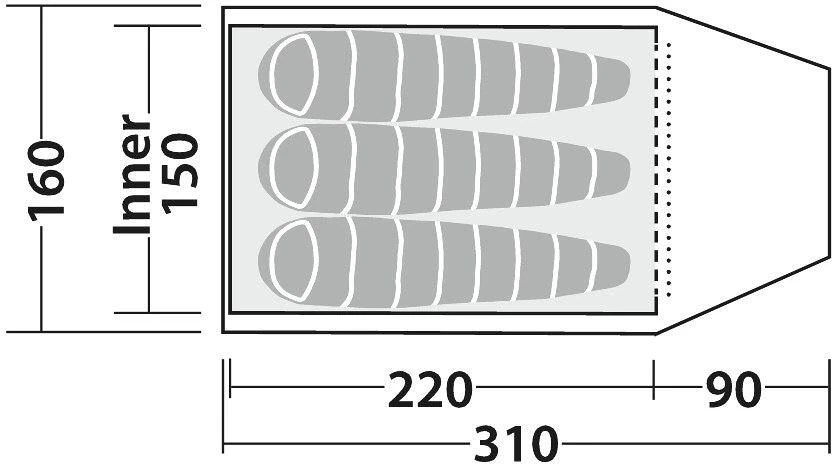 Robens Tor 3 Kuppelzelt, 3-Personen, 310x160cm, Rot 12 Robens Tor 3 Kuppelzelt, 3-Personen, 310x160cm, Rot – Bild 12