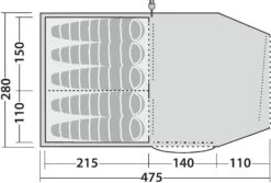 Robens Double Dreamer 5 Tunnelzelt, 5-Personen, 475x280cm, Sandfarben/grün -Günstiges Robens Geschäft 82030 11