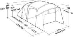Robens Wolf Moon 5XP Tunnelzelt, 5-Personen, 545x300cm, Sandfarben/grün -Günstiges Robens Geschäft 82035 10