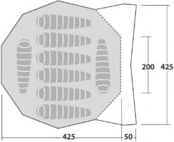 Robens Chinook Ursa PRS Tipizelt, 8-Personen, 425x425cm, Dunkelgrün -Günstiges Robens Geschäft 95335 0 11